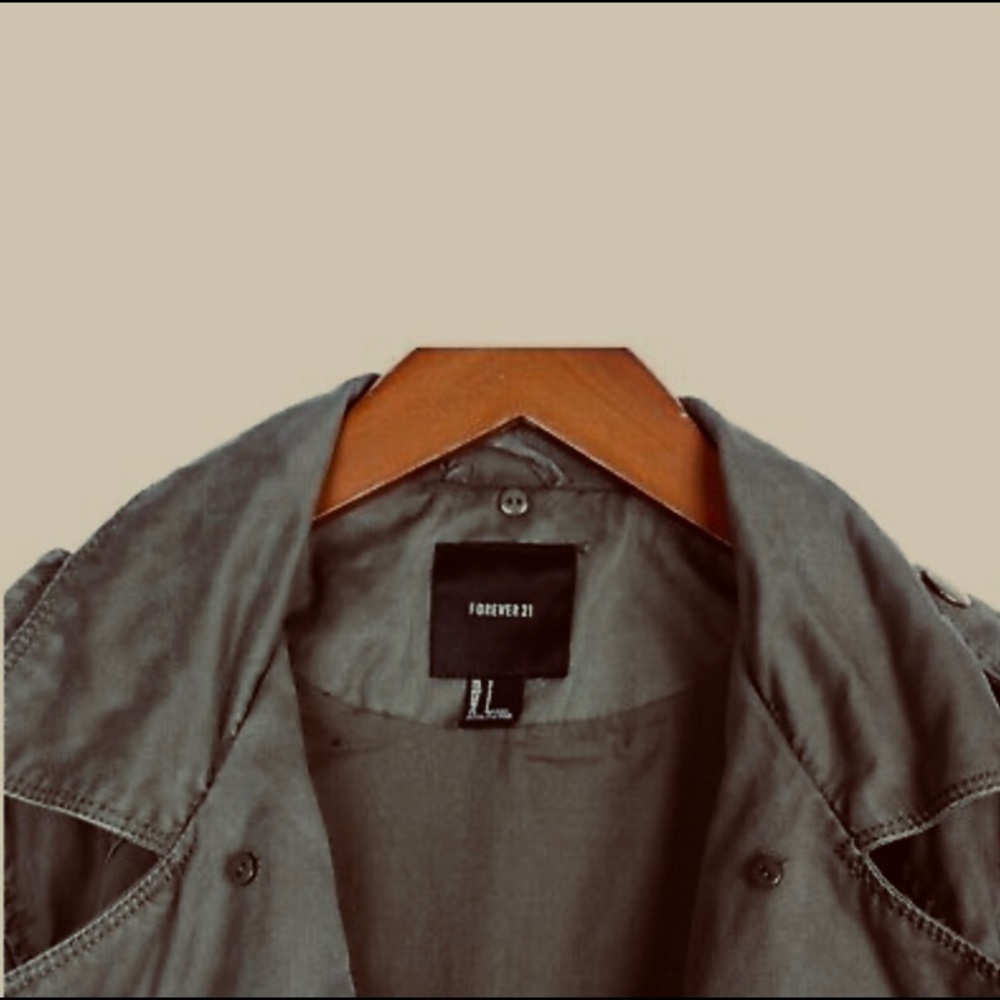 FOREVER 21 Utility Olive Green Parka Jacket - Picture 3 of 6